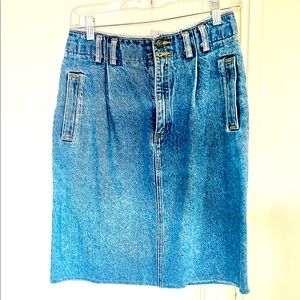 Vintage 80’s Lizwear Denim High Waist Skirt Size 10